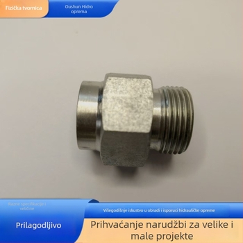 Konačni ravni spoj od ugljičnog čelika s 24° koničnim metričkim navojem i brtvom O-prstena za hidraulički prijelaz spoj