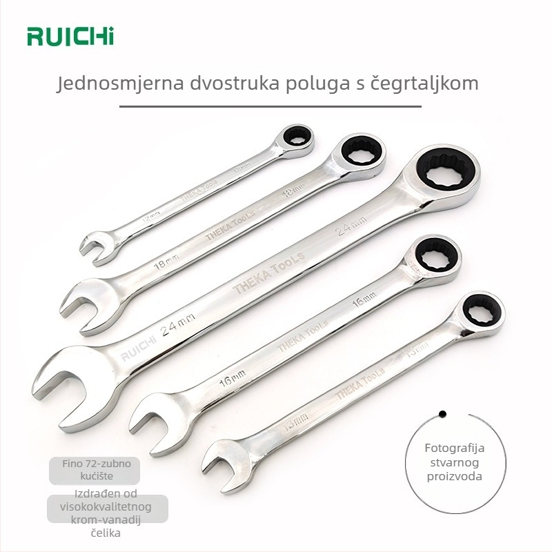 Torx set s 72 zubima, jednosmjerni ratchet ključ, otvorena glava i dvostruka namjena