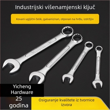 Dvostranični ključ od krom-vanadijevog čelika, polu sjaj završna obrada, 6–24 mm, višenamjenski ključ s otvorom u obliku cvijeta