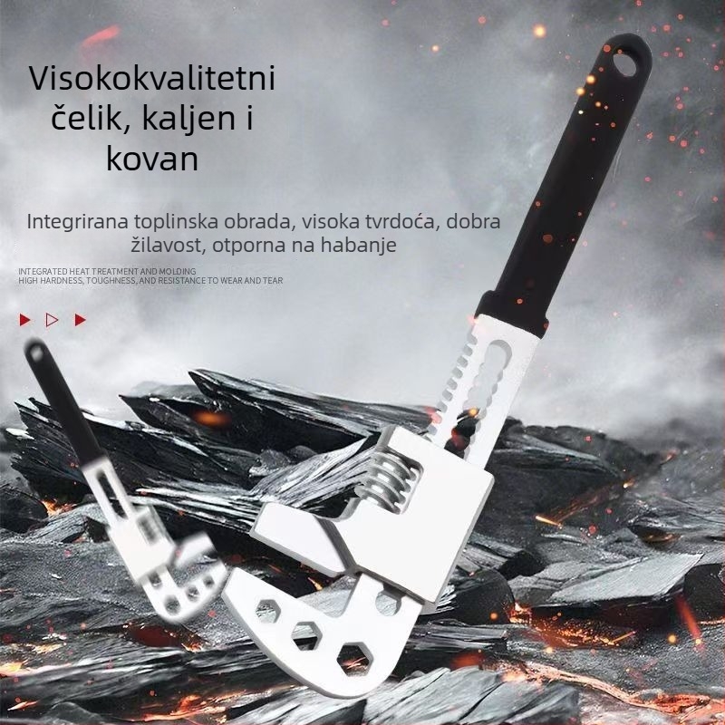 Višenamjenski F-ključ: prilagodljivi ključ za cijevi s pravim kutem i velikim otvorom