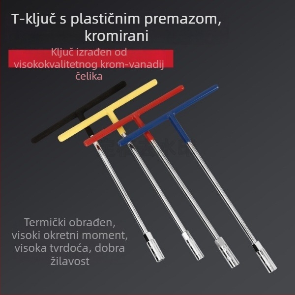 Set ključeva tipa T s vanjskim šesterokutnikom, ručne T ručke, kromirani visokougljični čelik