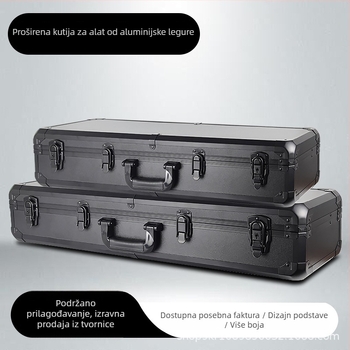 Proširena kutija za alate od aluminijske legure, prijenosna aluminijska kutija za instrumente i opremu, otporna na udarce zaštitna kutija, prilagodljiva aluminijska kutija