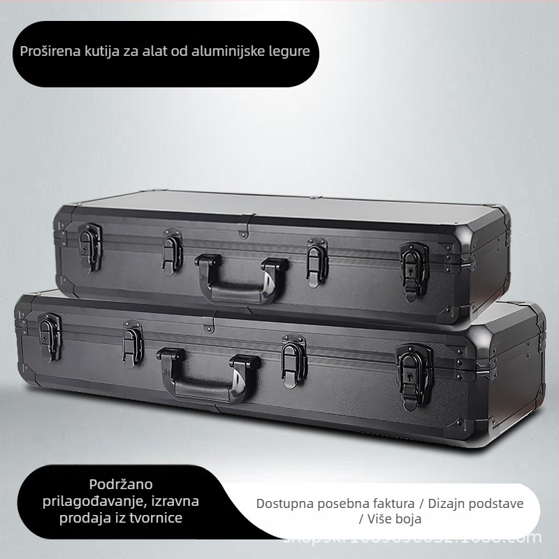 Proširena kutija za alate od aluminijske legure, prijenosna aluminijska kutija za instrumente i opremu, otporna na udarce zaštitna kutija, prilagodljiva aluminijska kutija
