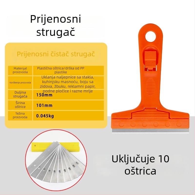 Down's prijenosna špatula za čišćenje za staklene i keramičke pločice, uklanjanje ljepila, struganje zidova i podova