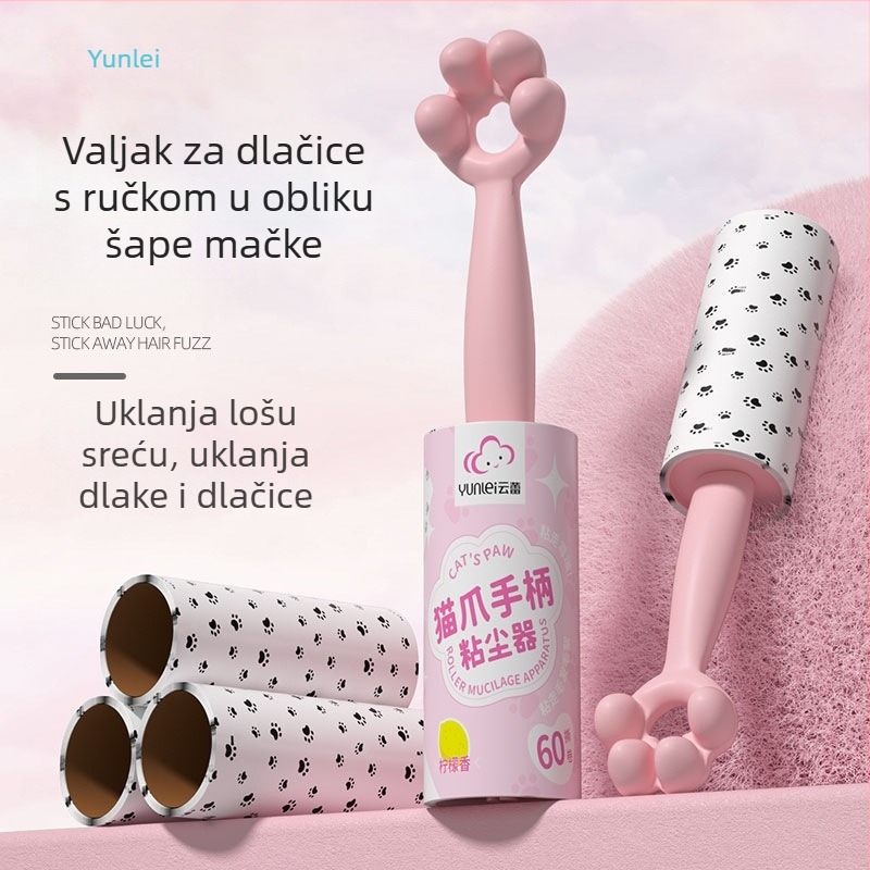Yunlei ljepljivi valjak za uklanjanje dlaka s izmjenjivim rolicama, za dlake mačke i odjeću