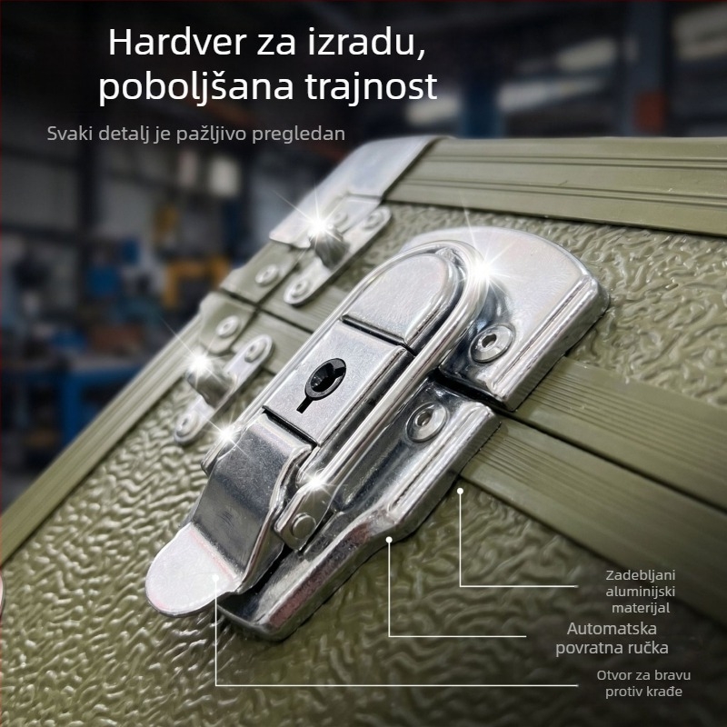 Set kutija od aluminijske legure za precizne instrumente, prilagodljiva kutija za alate, skladištenje dokumenata, mali sef, prijenosna kutija