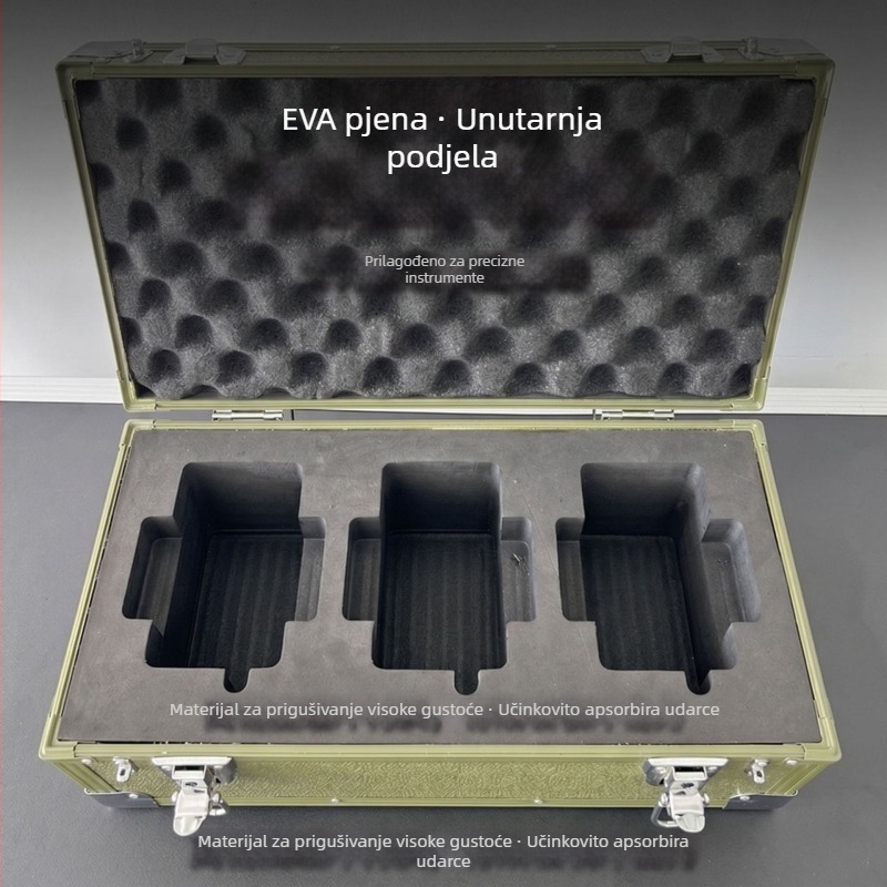 Set kutija od aluminijske legure za precizne instrumente, prilagodljiva kutija za alate, skladištenje dokumenata, mali sef, prijenosna kutija