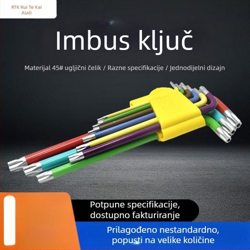 Prijenosni 8-dijelni set Torx i šesterokutnih ključeva, sklopivi