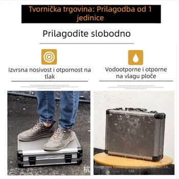 Prijenosni tvrdi kovčeg od aluminijske legure za instrumente i opremu, prilagodljiva kutija za alate i skladište hardvera