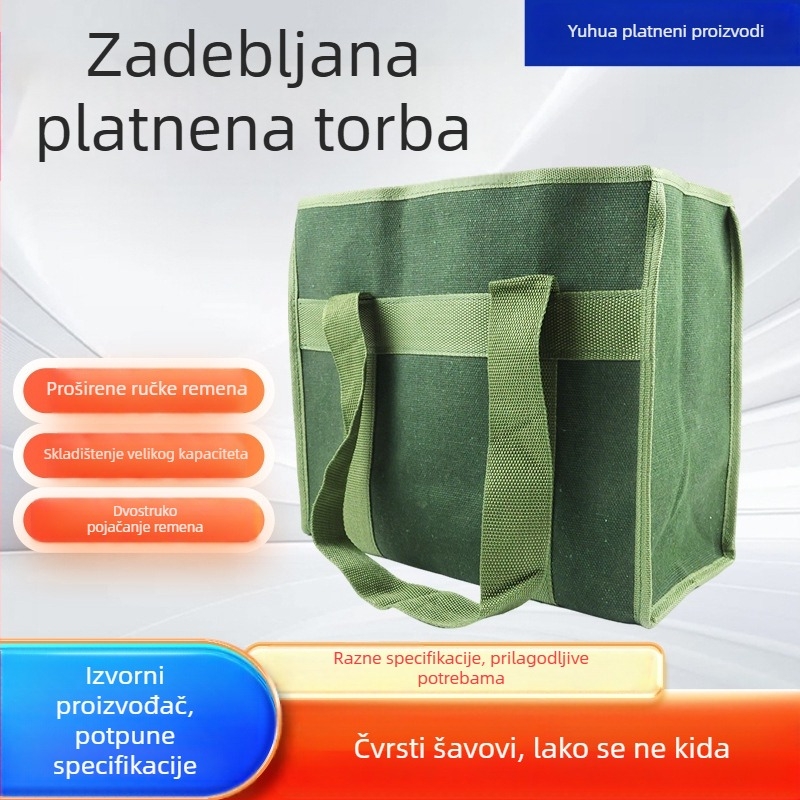 Platnena torba za alate za gradilišta i tvornice, prilagodljiva veličina, torba za električarski alat.