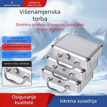 Kutija za alat od aluminijske legure sa zaključavanjem, prenosna višenamjenska kutija za pohranu, izdržljiva kutija velikog kapaciteta
