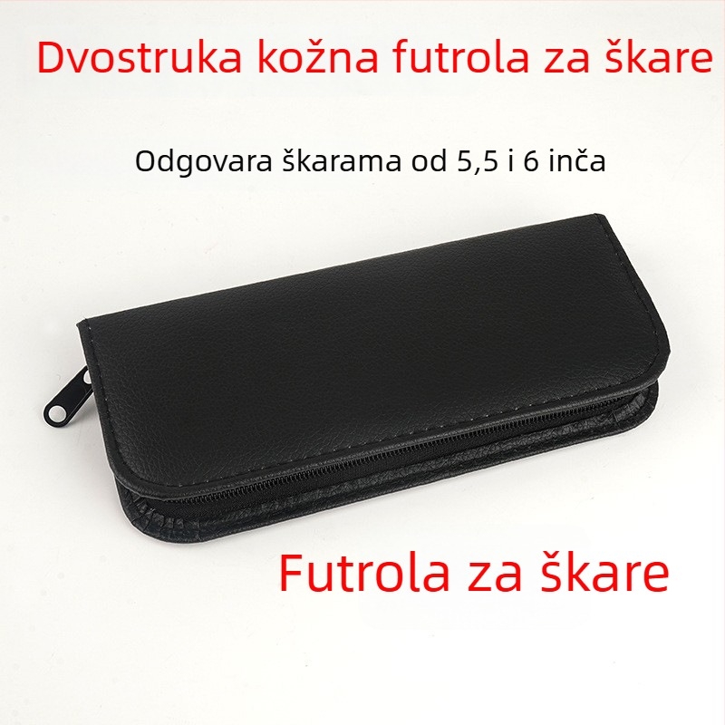 Furu kožna torbica za škarice frizerskog salona, dvodijelni komplet
