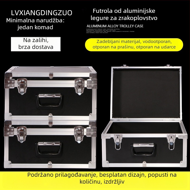 Prilagođena kutija za instrumente od aluminijske legure, velika avion-kutija s ojačanim panelima i amortizacijom udaraca