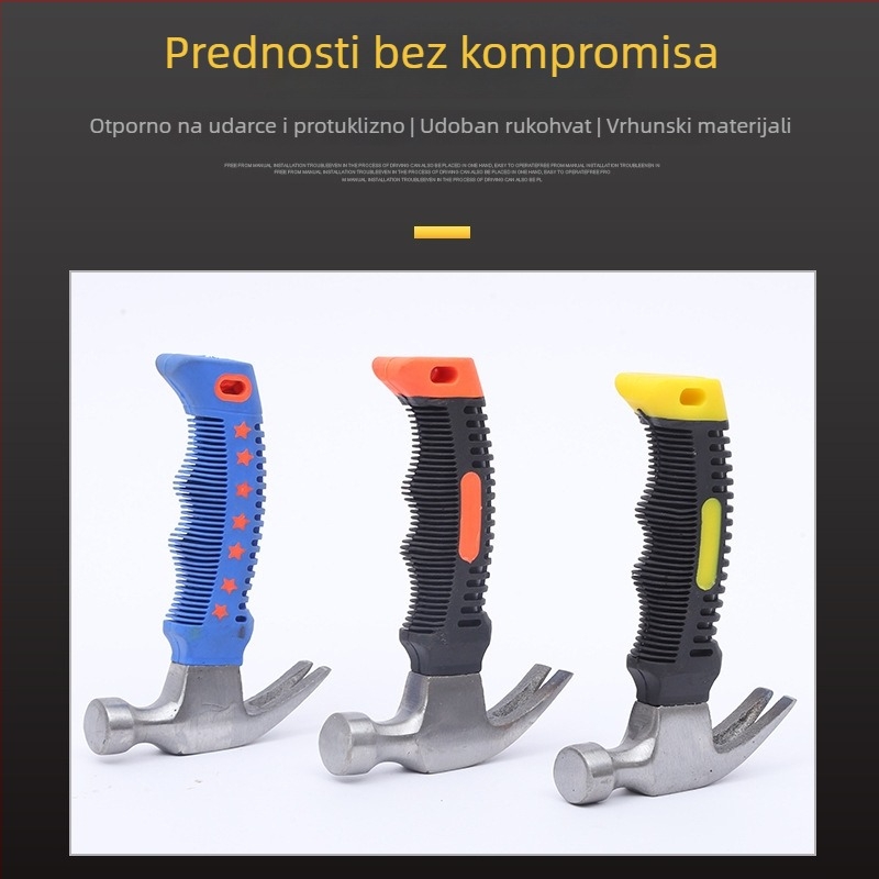 Mini čekić s kandžom, kratka drška, višenamjenski alat za postavljanje i vađenje čavli, kućna uporaba