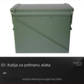 Metalna kutija za municiju sa zaključnom stubom, prenosna kutija od metalnog lima za alate, višefunkcionalna zaštitna kutija