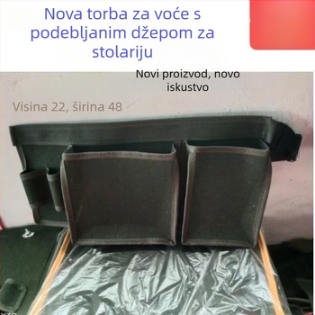 Platnena torbica za alat na pojasu, izdržljiva, velika zapremina, višenamjenska za stolariju i popravke.