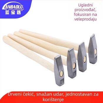 Lanbao Road čekić za montažu od čelika 45#, ravna glava, 200 g, drvena drška