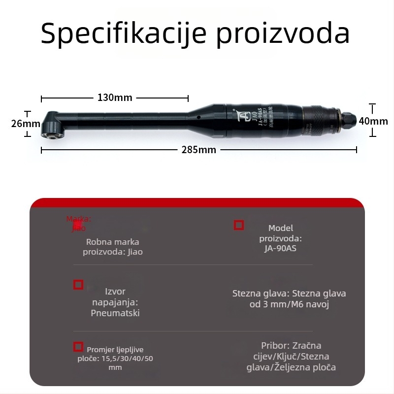 JAO industrijske razine pneumatski produženi kutni brusilica JA-90AS za poliranje i brušenje kalupa šupljine, otporna na habanje