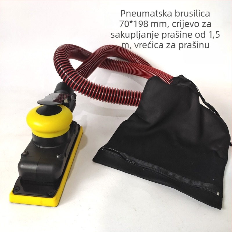 Pneumatska suha brusilica bez prašine za automobilsku popravku, pravokutna brusilica za papir 70×198 mm