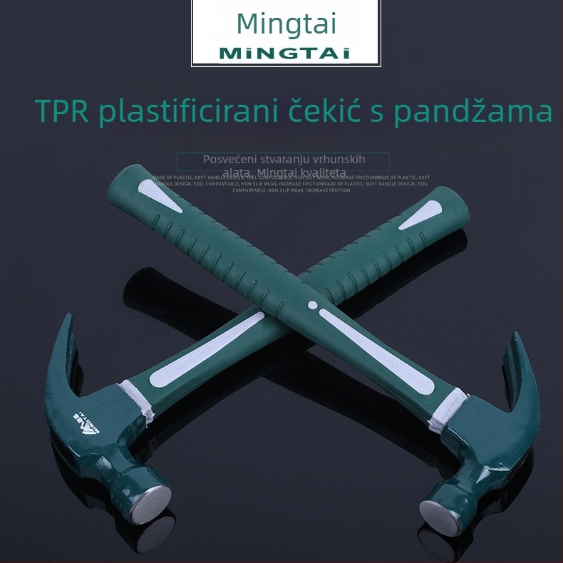 Mingtai čekić s kandžom, 0,5 kg, plastična drška s potpuno premazom, za vađenje eksera