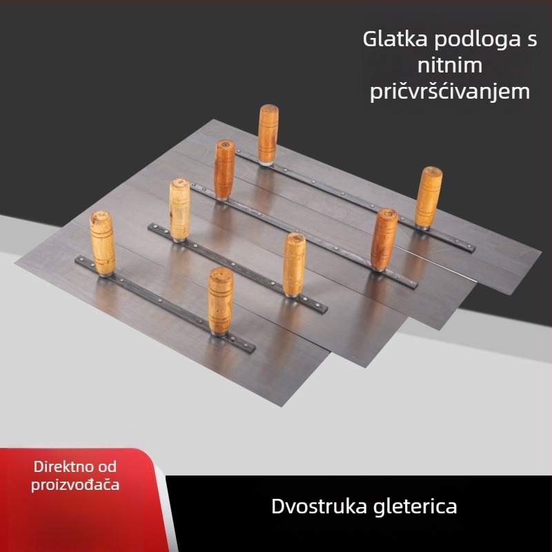 Velika željezna špahtla za malteriranje s dvostrukim držalom (45–60 inča), plavi čelični alat