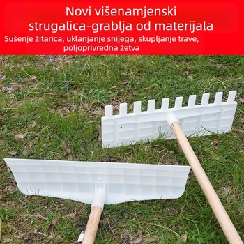 Plastične 7-zubne grablje za poljoprivredu: za travu, sušenje žitarica, lišće i vrt