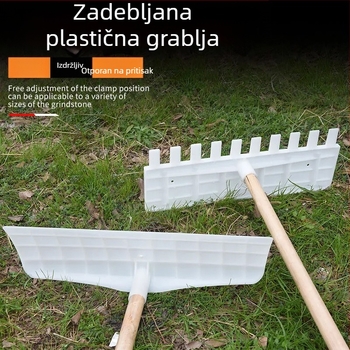 Plastične 7-zubne grablje za poljoprivredu: za travu, sušenje žitarica, lišće i vrt