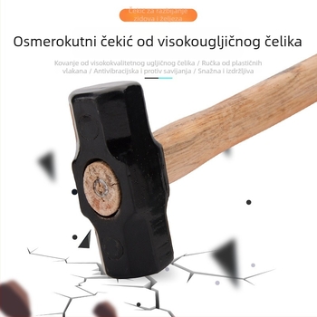 Čekić osmerokutnog oblika s glavom od visokougljičnog čelika, tehnologija ugradnje, izdržljiv za industrijsku i kućnu uporabu, više dimenzija