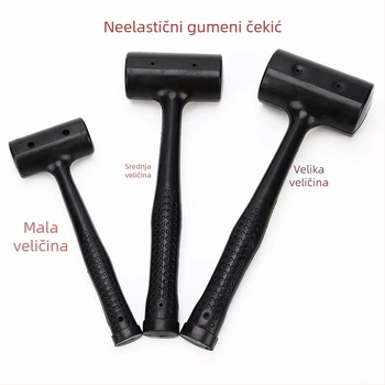 Neelastični gumeni čekić za postavljanje pločica, otporan na udarce, plastična glava i drška, duljina 270 mm