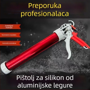 Dvostruki univerzalni pištolj za ljepilo za staklo, nehrđajući čelik, okretna mlaznica, automatsko prekidanje ljepila, mekano ljepilo