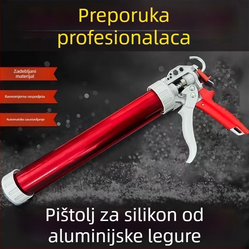 Dvostruki univerzalni pištolj za ljepilo za staklo, nehrđajući čelik, okretna mlaznica, automatsko prekidanje ljepila, mekano ljepilo