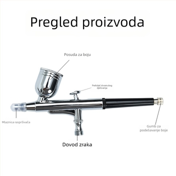 Aerograf model 130 s pumpom za početnike, mlaznice 0,2–0,3 mm za bojenje i umjetničko crtanje