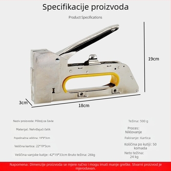 Ručni pištolj za čavle, model 1008F, za okvire, fotografije i drvenu obradu