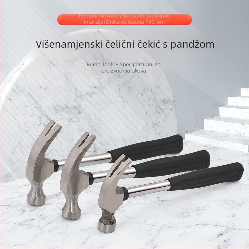 Čekić s čeličnom drškom, mini čekić za vađenje čavli, višenamjenski čekić za kućnu i građevinsku uporabu