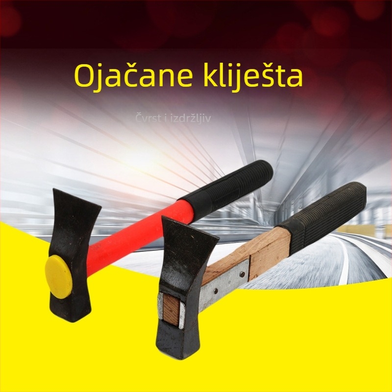 Reinforced wooden-handle planing adze and brick-tapping tool