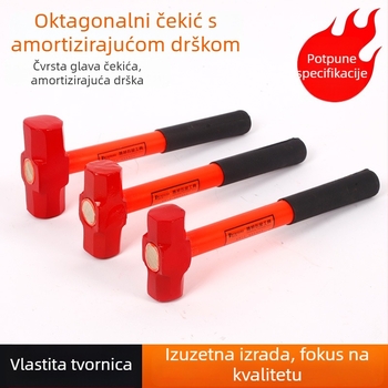 Oktogonalni čekić s PVC ručkom protiv vibracija – višenamjenski kućni i građevinski čekić