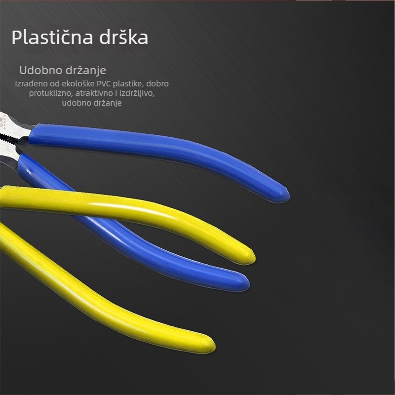 Industrijski kliješti za dušu, 5–6 inča, krom-vanadij čelik, dijagonalni vrh, plastična drška, za rezanje žice i nakita