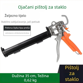 Teški pištolj za silikon za staklo s automatskim prekidanjem ljepila, profesionalni aplikator silikona za završavanje spojeva