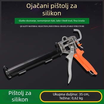 Teški pištolj za silikon za staklo s automatskim prekidanjem ljepila, profesionalni aplikator silikona za završavanje spojeva