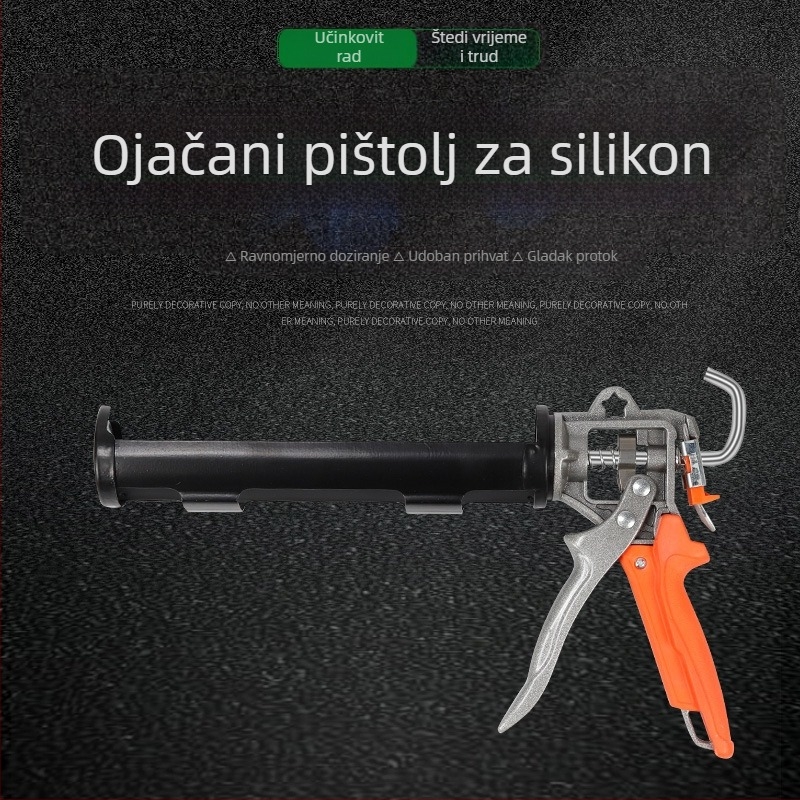 Teški pištolj za silikon za staklo s automatskim prekidanjem ljepila, profesionalni aplikator silikona za završavanje spojeva