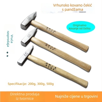 Montažni čekić s drvenom drškom, 100/200/300/500 g, čelična glava