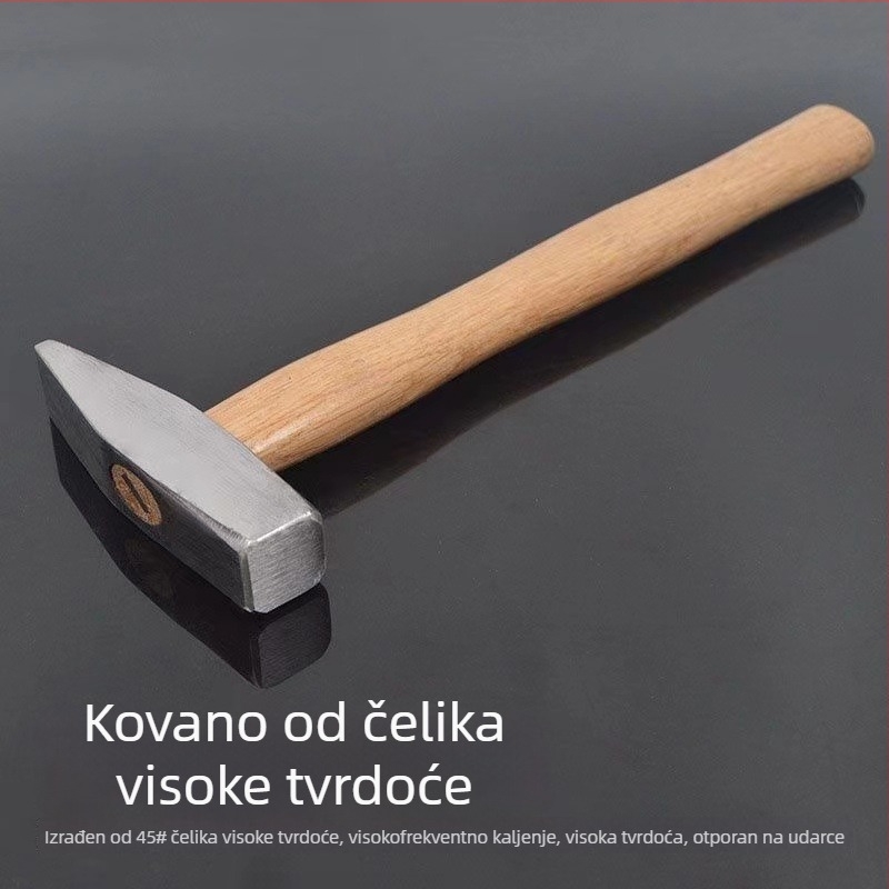 Čekić za montažu s drvenom drškom, ravna glava — višenamjensko čekić za stolarske i elektro radove
