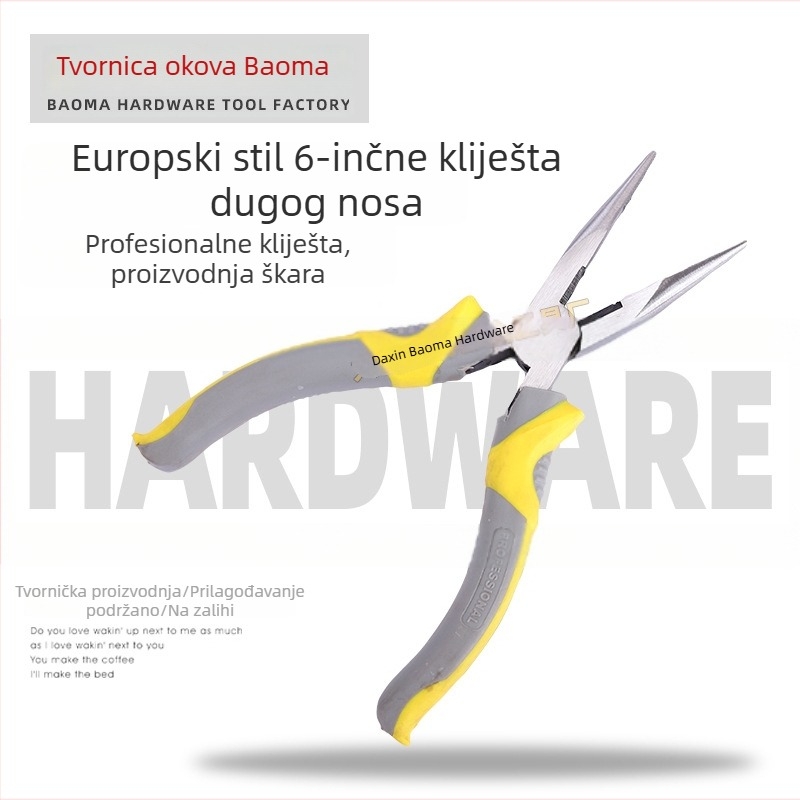 6-inčne klešta s dugim nosom, krom-vanadijski čelik, električarske klešta, višenamjenske, različite veličine
