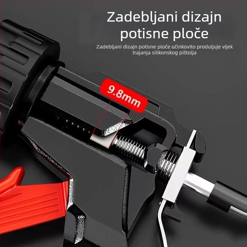 Aluminijski polukružni pištolj za brtvilo s 360° rotacijom, za kućnu obnovu