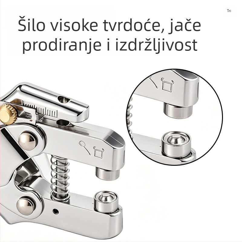 165 mm kromirane kliješta za rupe – višenamjenski alat za metalne očice