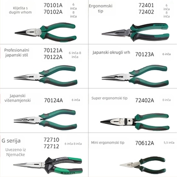 Klešta s dugim nosom, industrijske kvalitete, set od 6 i 8 inča, višenamjenski ručni alat za električare