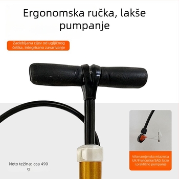 Visokotlačna pumpa za bicikl, inflator za električna vozila i automobile, ručna pumpa za kućnu uporabu