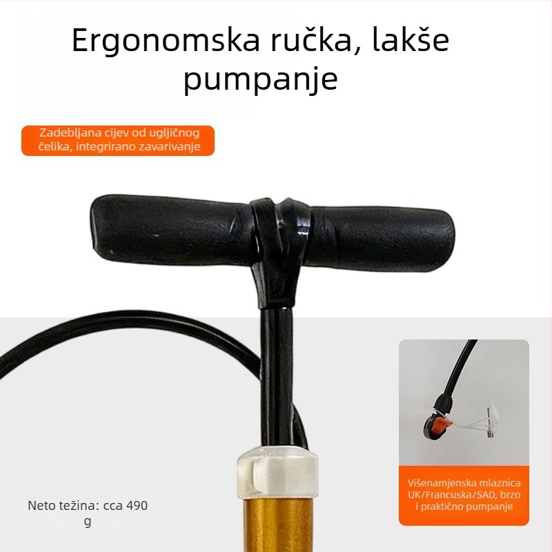 Visokotlačna pumpa za bicikl, inflator za električna vozila i automobile, ručna pumpa za kućnu uporabu
