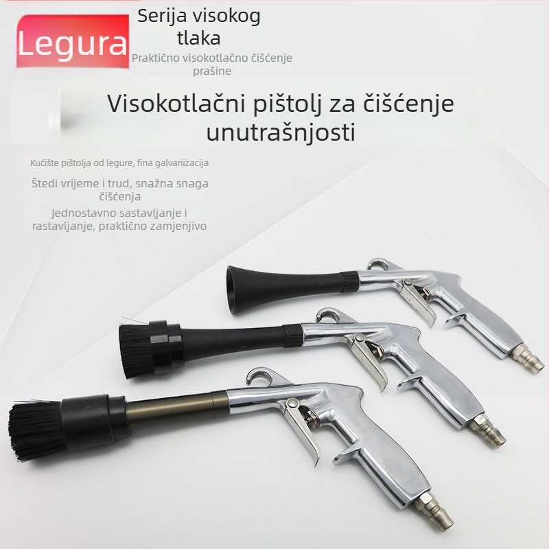 Pneumatsko visokotlačno čistilno oružje za unutrašnjost automobila, za sjedala i površine, s pjenom za čišćenje i alatom za uklanjanje prašine