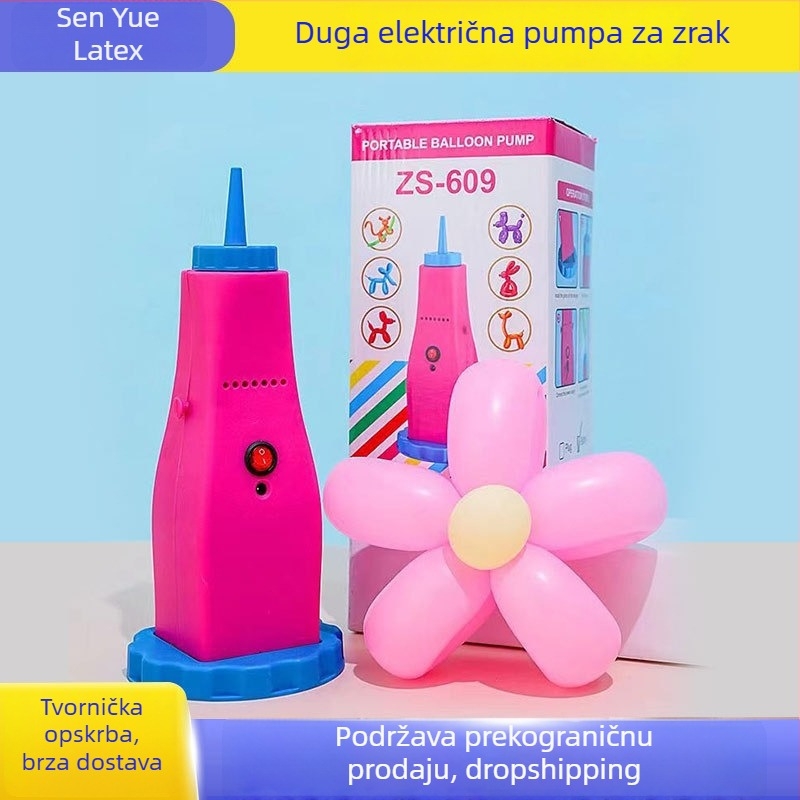 Veleprodajna duga električna pumpa za balone, prijenosna pumpa za napuhivanje balona